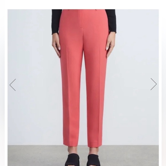 NEW Lafayette 148 Clinton Pant Vibrant Coral MPC29R-6147 Size 8 NWT - Picture 1 of 10